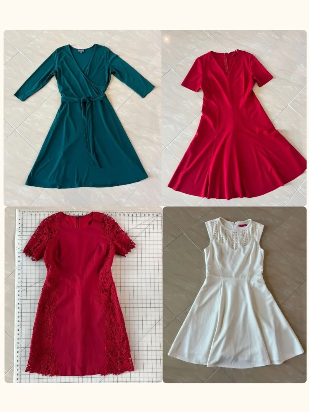 Lot of 4 Women's Midi Dresses Size M & 8 Tahari Elie Tahari Betsey Johnson - Picture 1 of 14